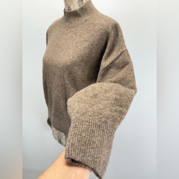 & OTHER STORIES Taupe mock neck Wool blend sweater size S - Picture 5 of 16